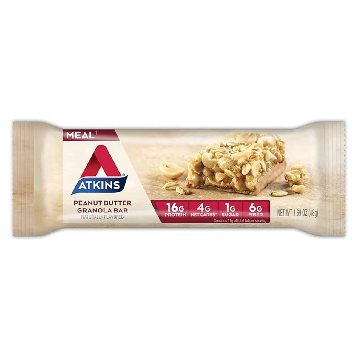 Atkins Meal Protein Bar Peanut Butter Granola Bar 48g