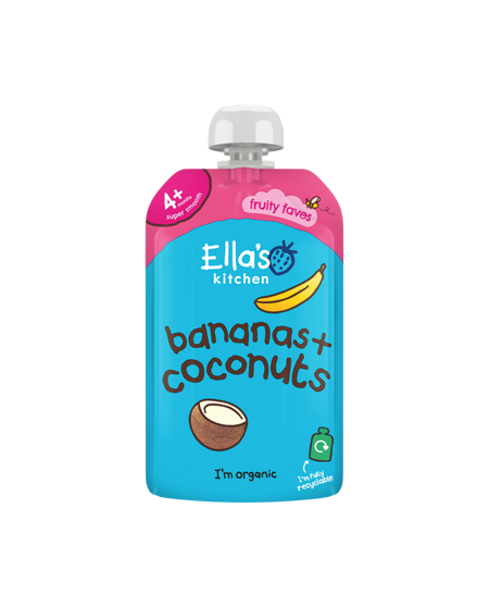 Ellas Kitchen Organic Puree 4+ Months Bananas + Coconut 120g