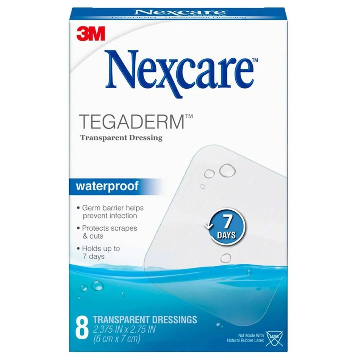 Nexcare Tegaderm Transparent Waterproof Dressing 6x7cm 8 Pieces