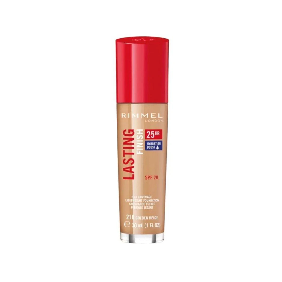 Rimmel Lasting Finish Full Coverage Lightweight Foundation 210 Golden Beige 30ml
