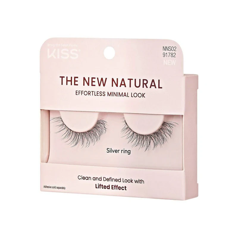 Kiss False Eyelash NNS02C The New Natural Lashes Silver Ring 1 Pair