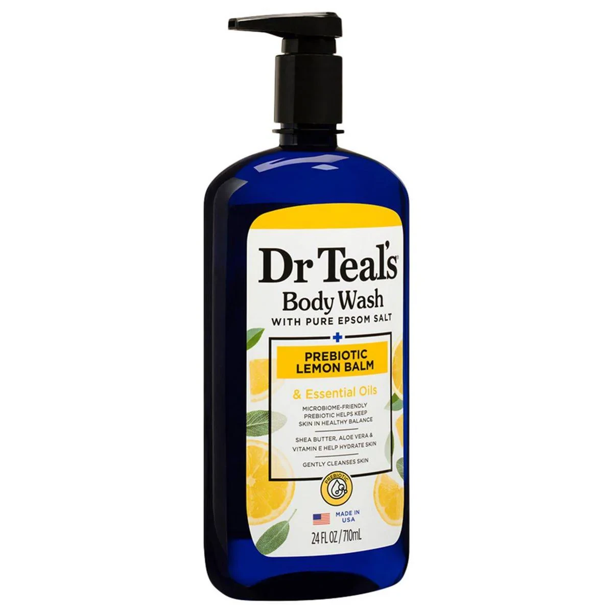 Dr Teals Body Wash With Pure Epsom Salt Prebiotic Lemon Balm 710ml