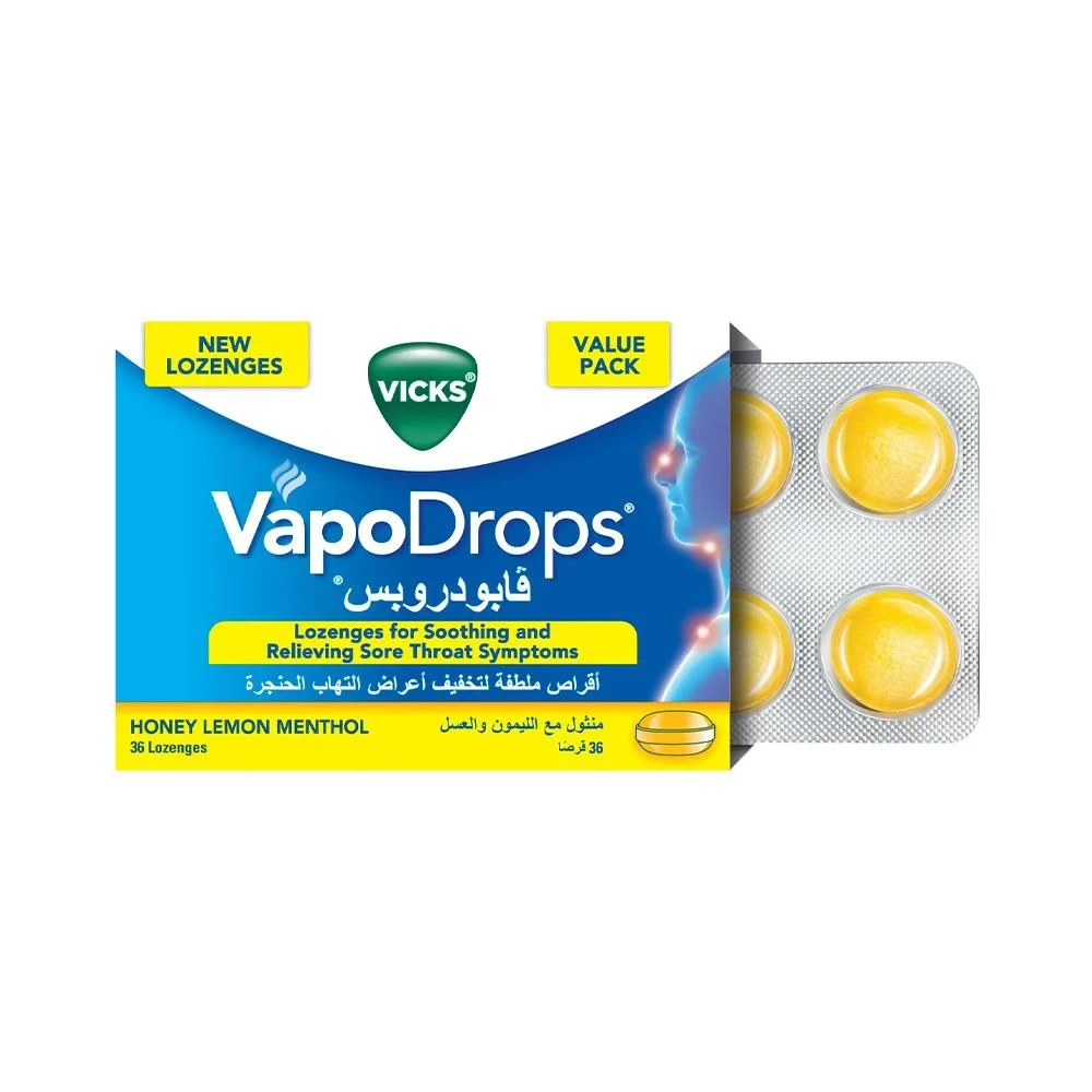 Vicks Vapo Drops Honey Lemon 36 Lozenges