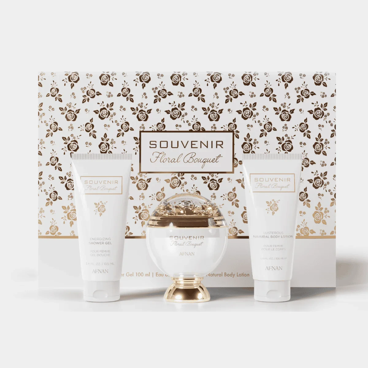 Afnan Souvenir Floral Bouquet (W) Set EDP 100ml + Showergel 100ml + Natural Body Lotion 100ml