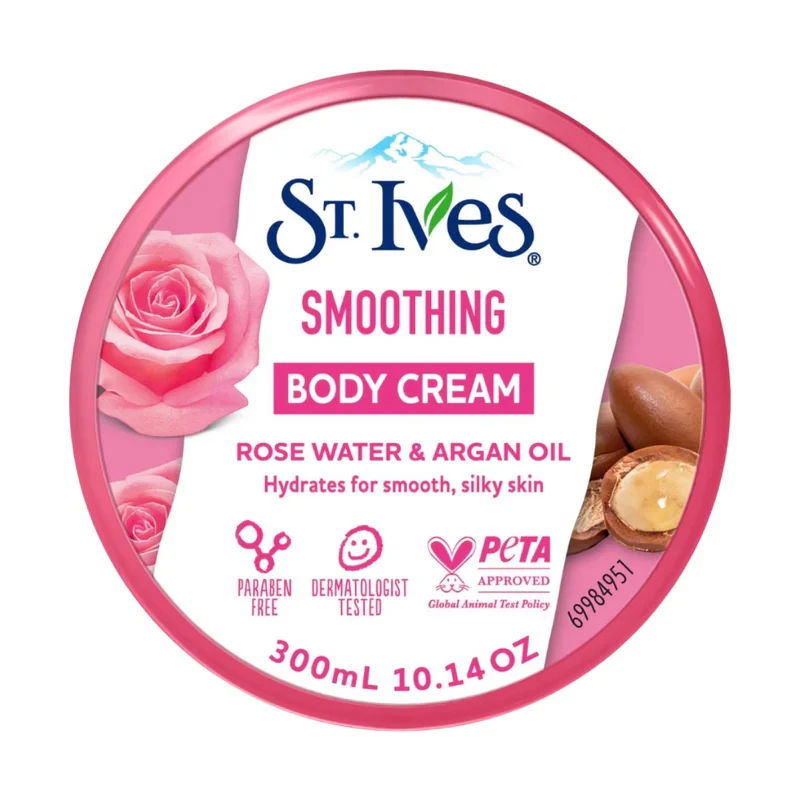 St. Ives Body Cream Smoothing Rose Water & Argan Oil 300ml