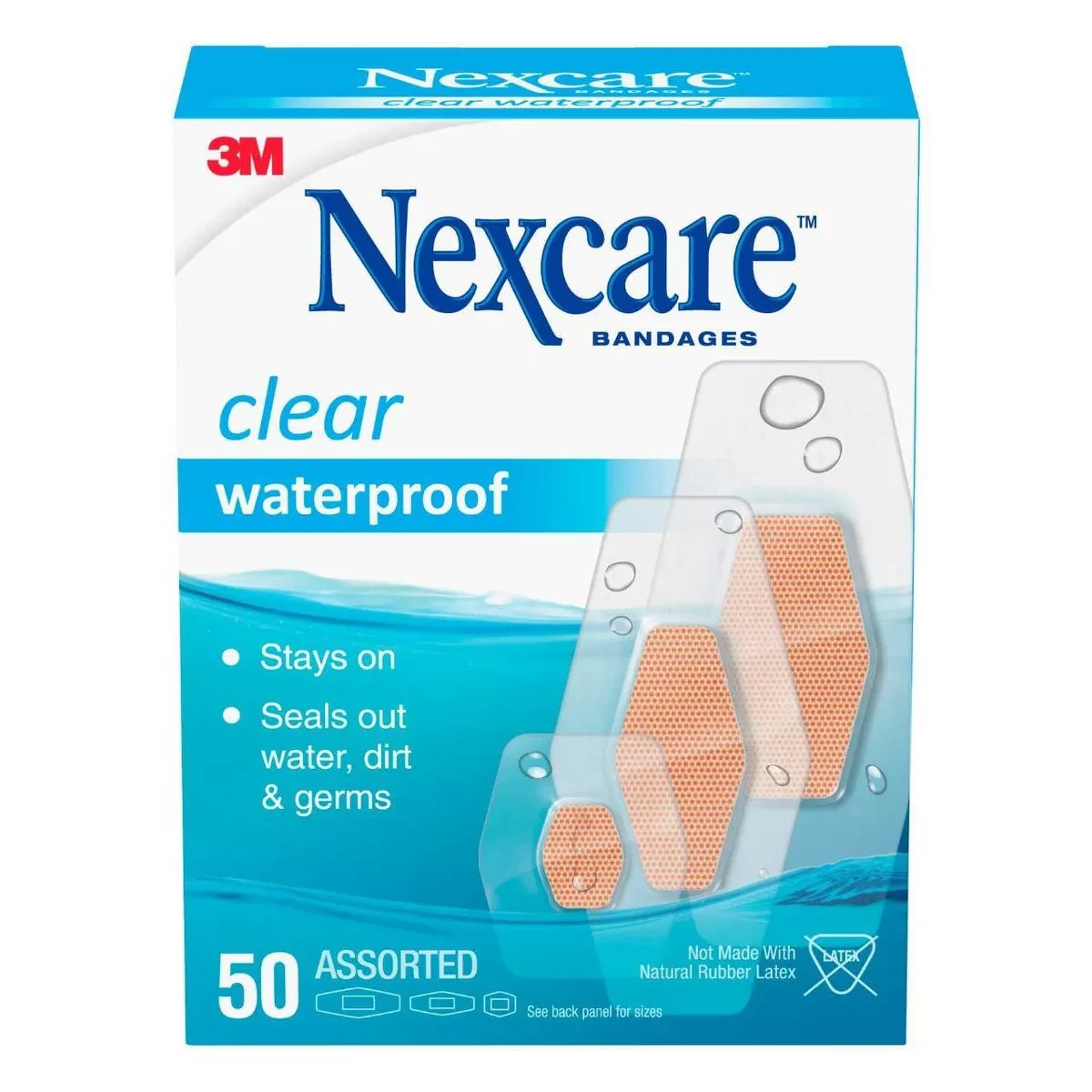 Nexcare Bandages Clear Waterproof 50 Plasters