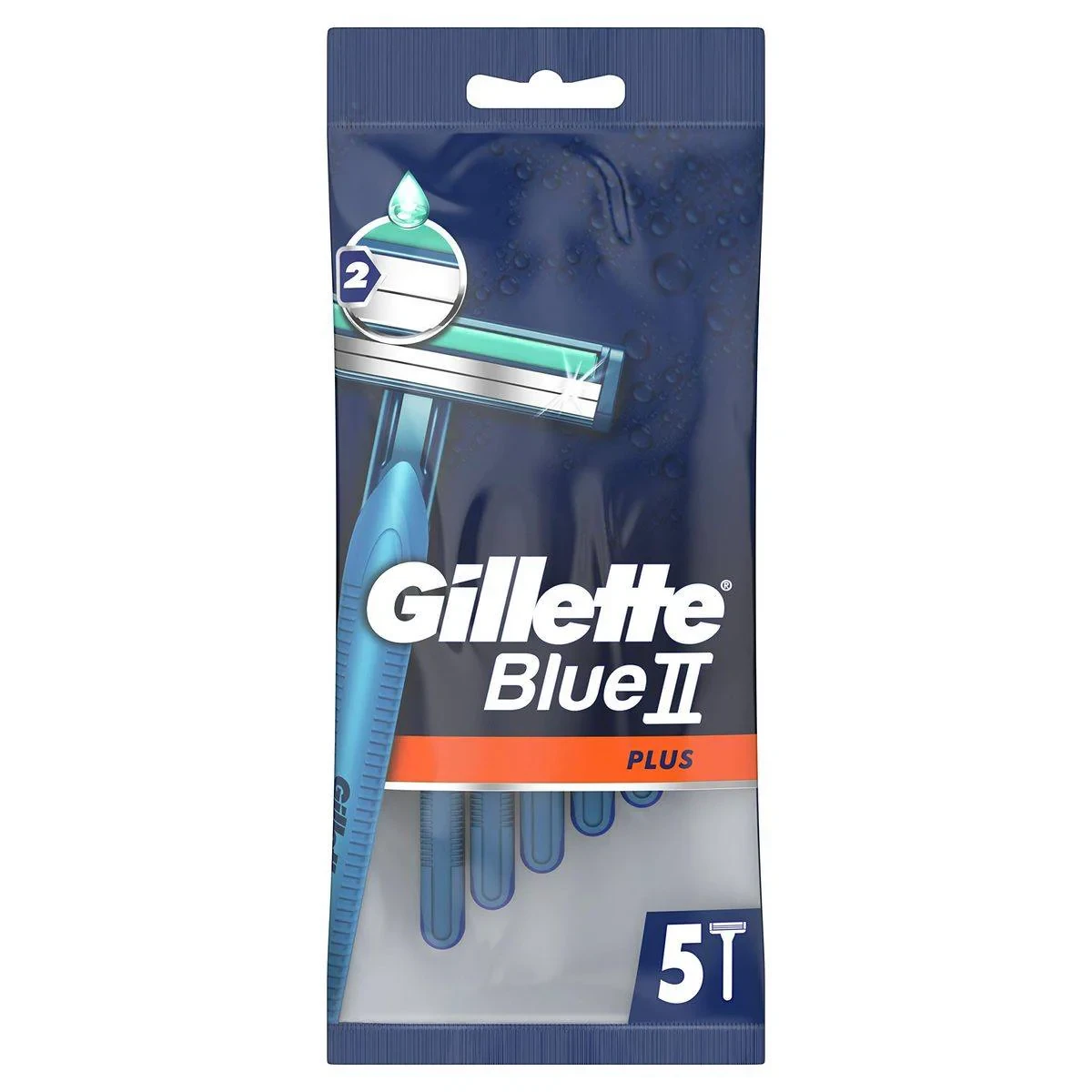 Gillette Razor Disposable Blue II Plus 5 Count