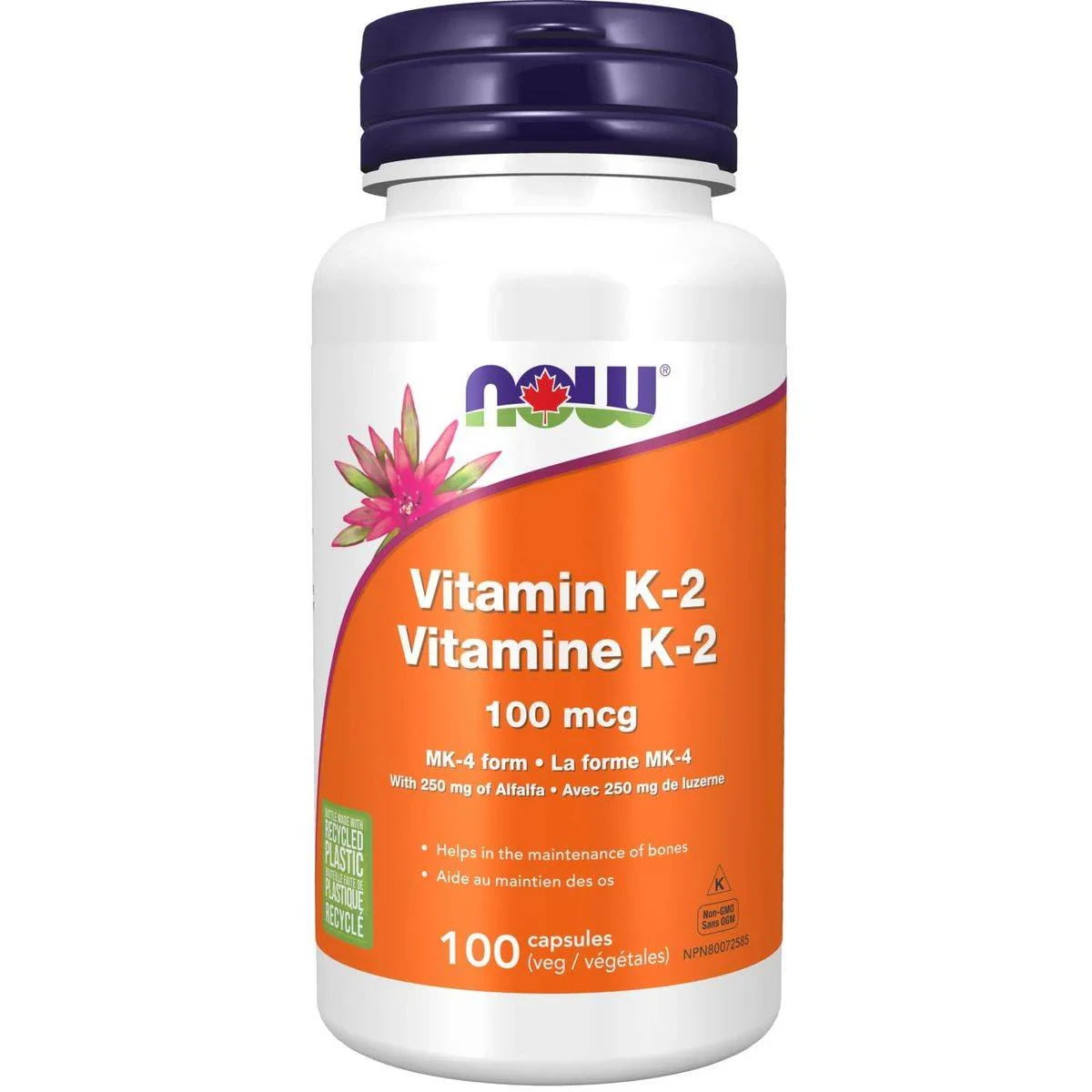 Now Vitamin K2 100mcg 100 VegeCapsules