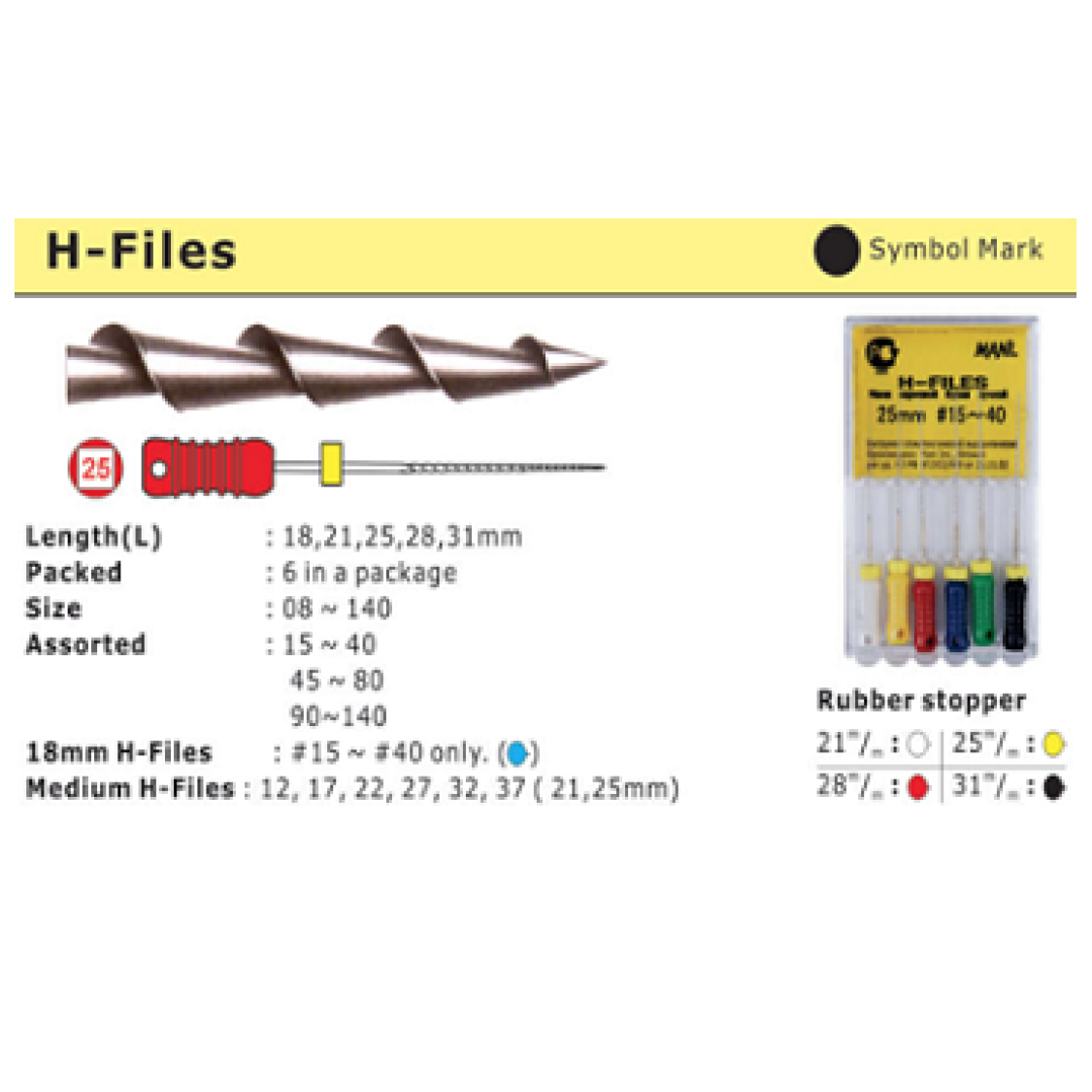 H-FILE Size 21MM PK/6