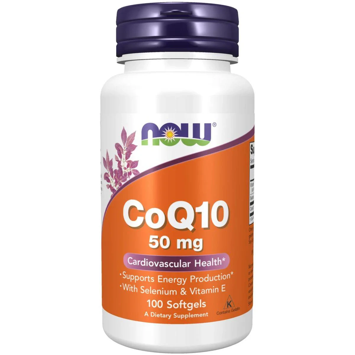 Now CoQ10 50mg + Vitamin E + Selenium 50 Softgels