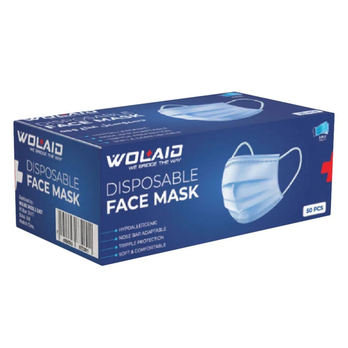 Wolaid Disposable Face Mask 50 Pack