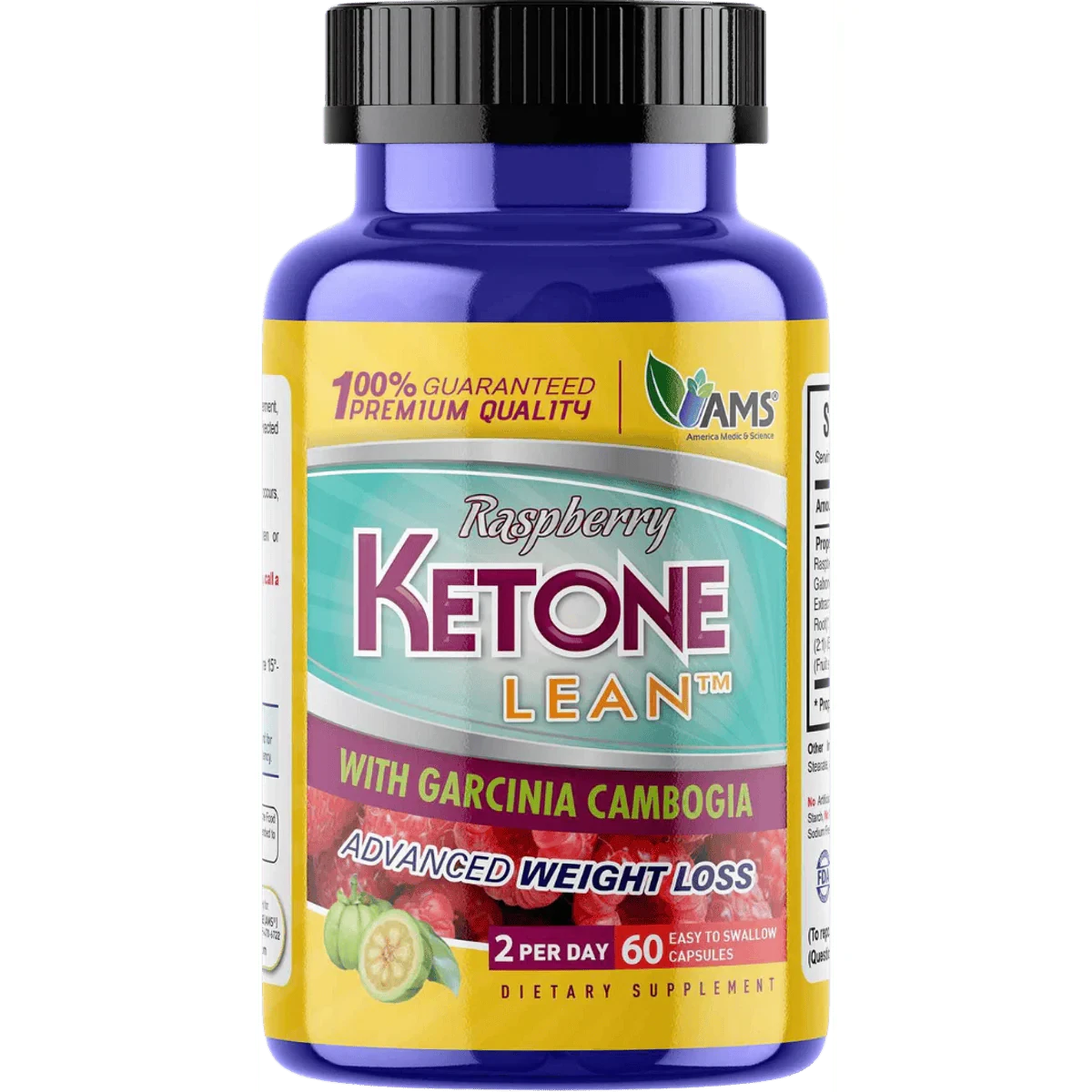 AMS Raspberry Ketone with Garcinia Cambogia 60 Capsules