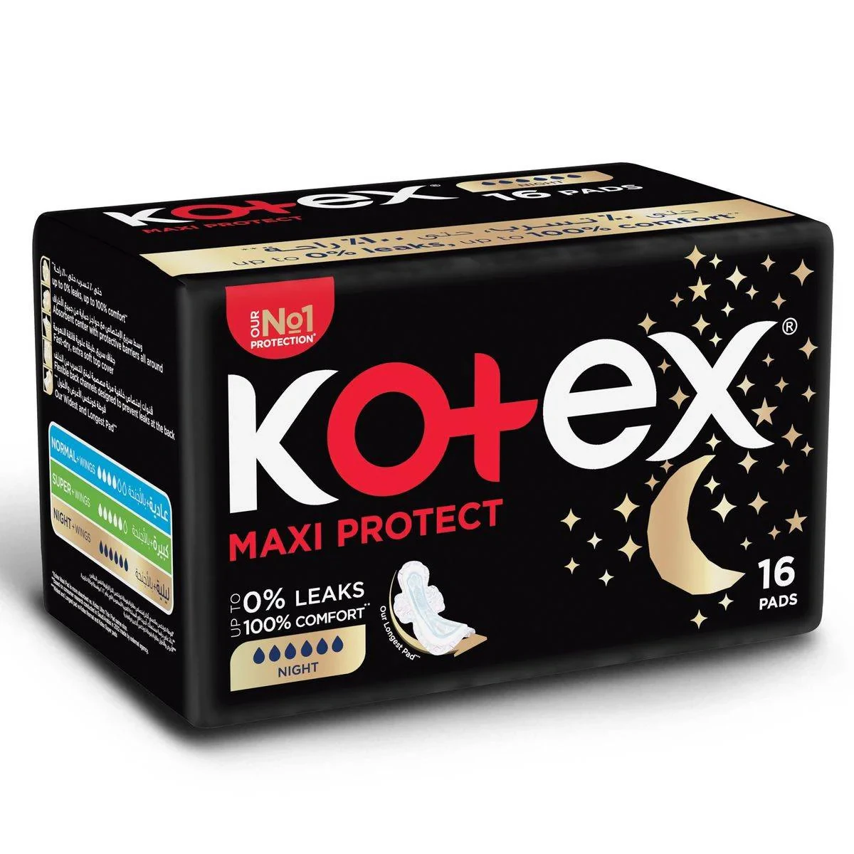 Kotex Sanitary Napkin Maxi Protect Night + Wings 16 Pads