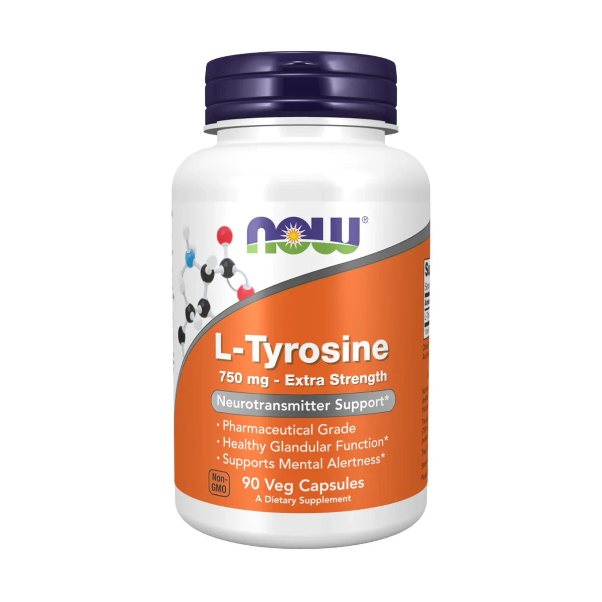 Now L Tyrosine 750mg 90 VegeCapsules