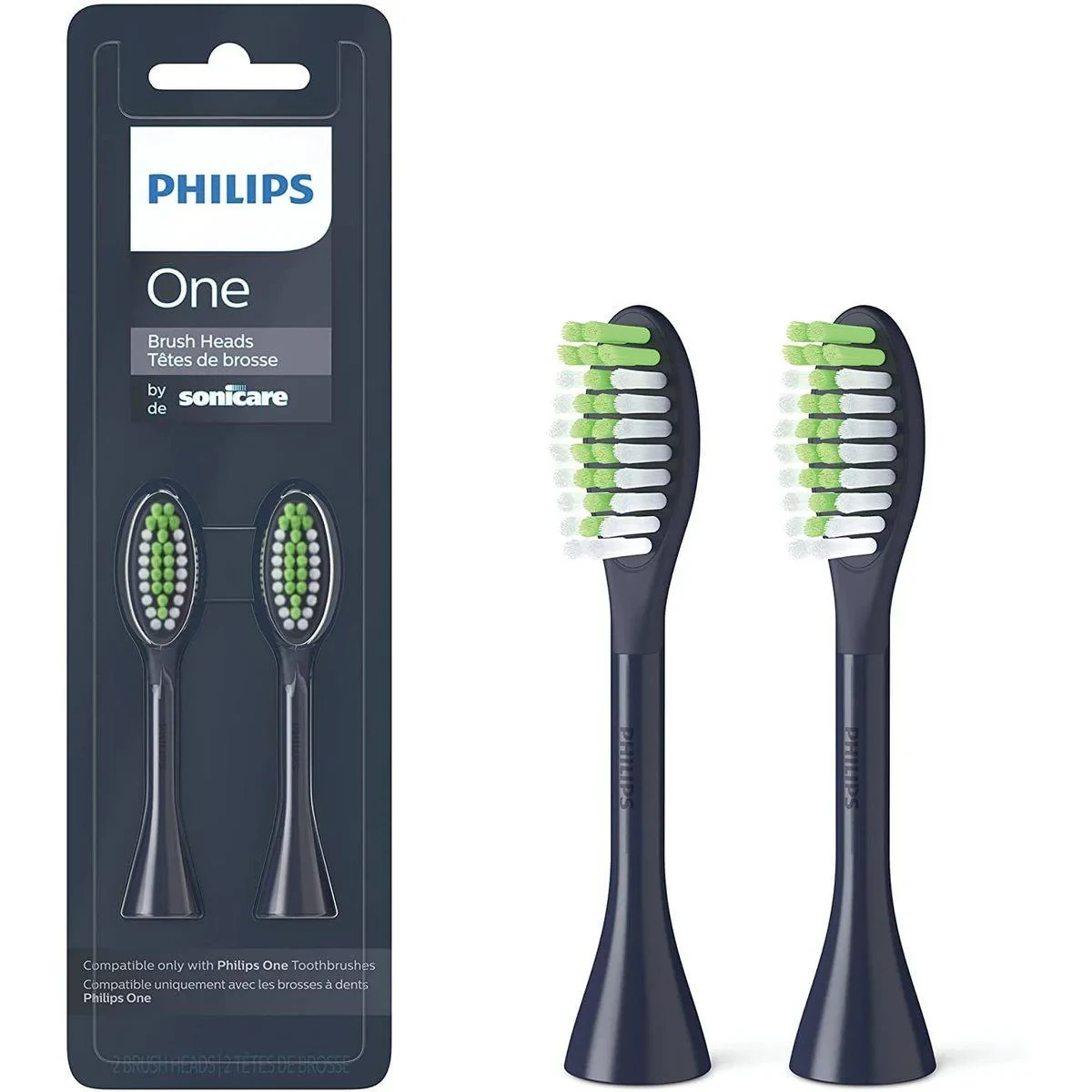 Philips Sonicare One Toothbrush Heads Midnight Blue BH1022/04 2 Pack