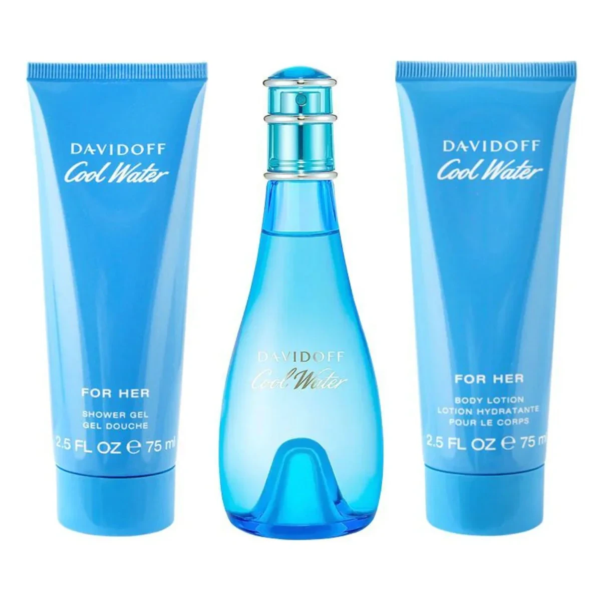 Davidoff Cool Water (W) Set EDT 100ml + Body Lotion 75ml + Showergel 75ml