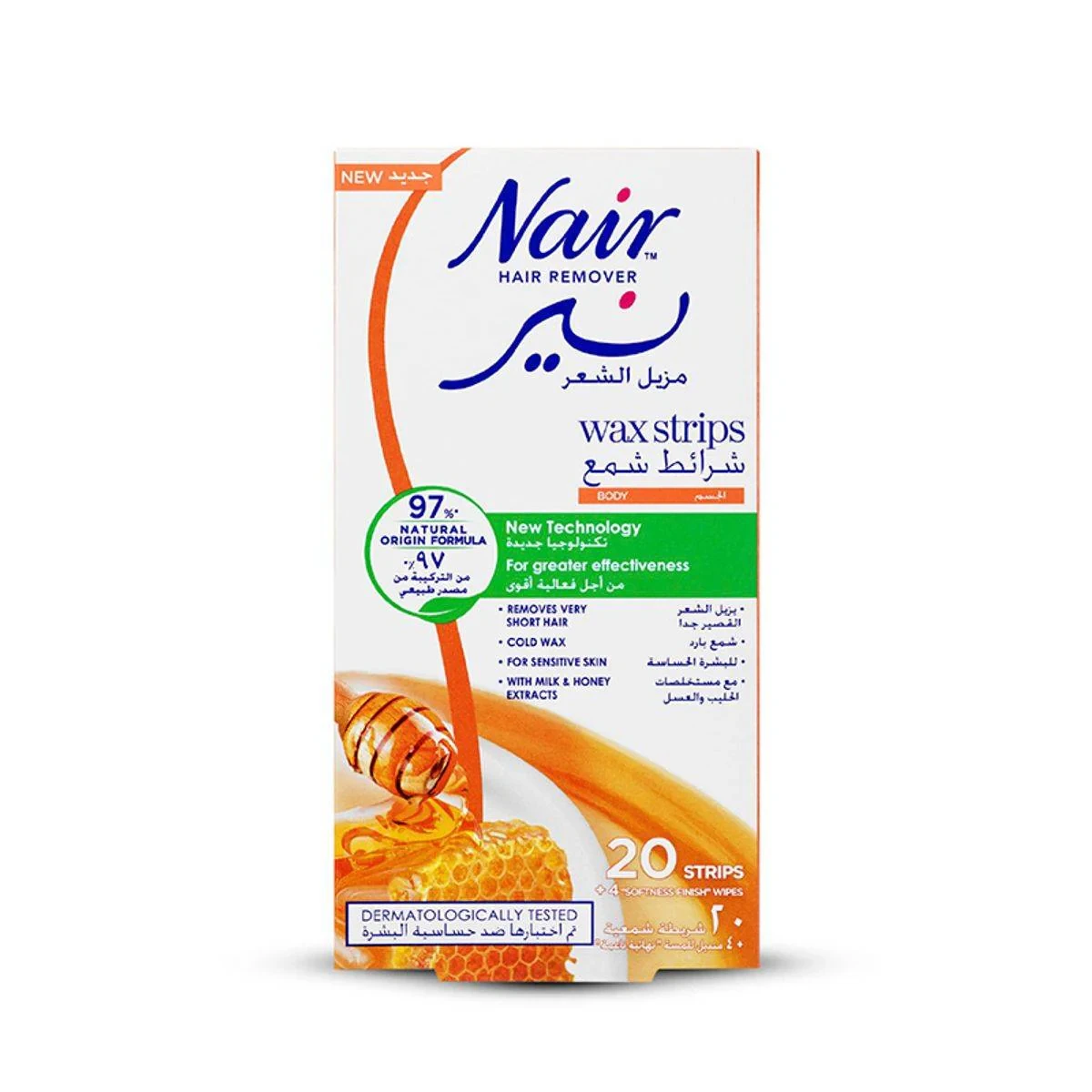 Nair Body Wax Strips Milk & Honey 20 Pack