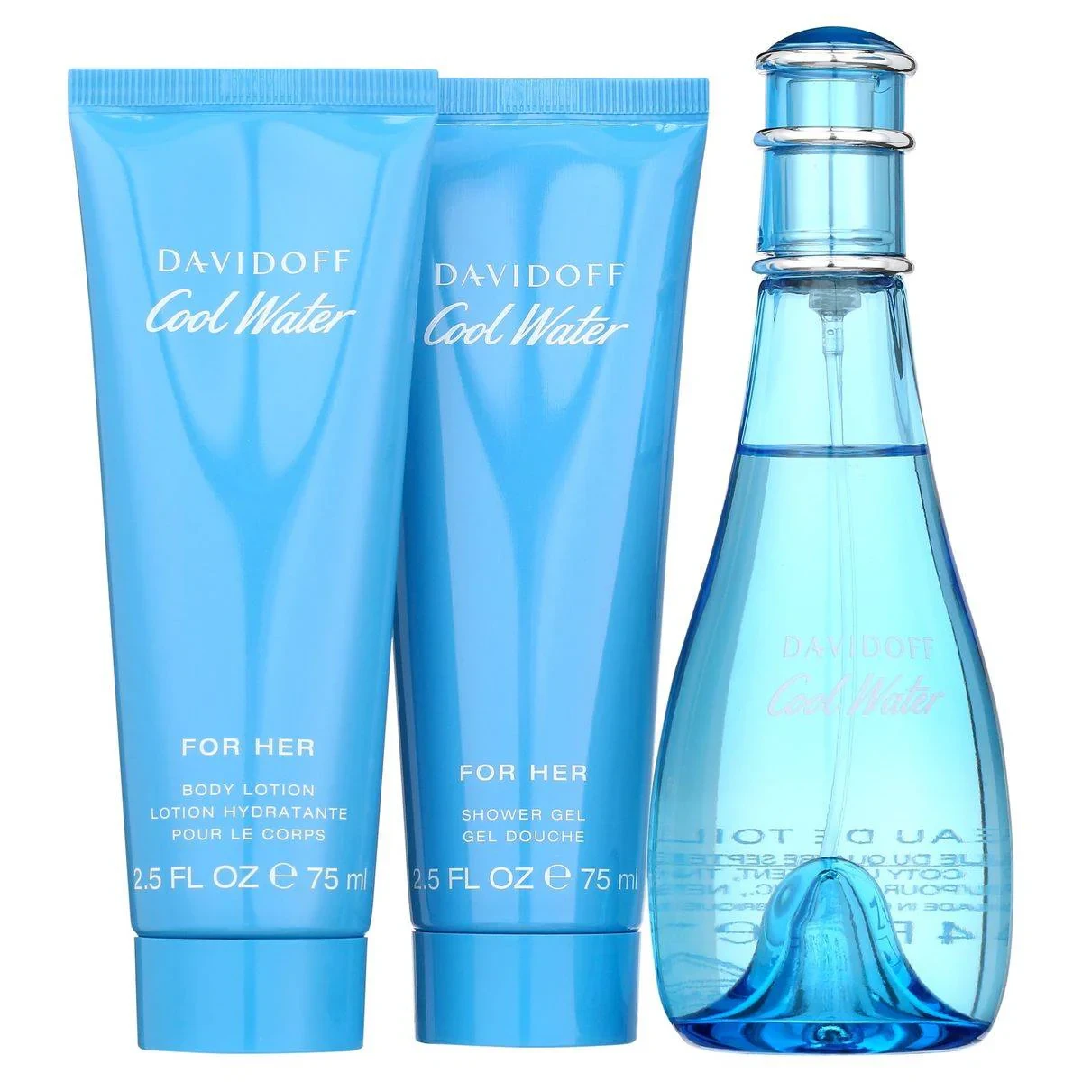Davidoff Cool Water (W) Set EDT 100ml + Body Lotion 75ml + Showergel 75ml