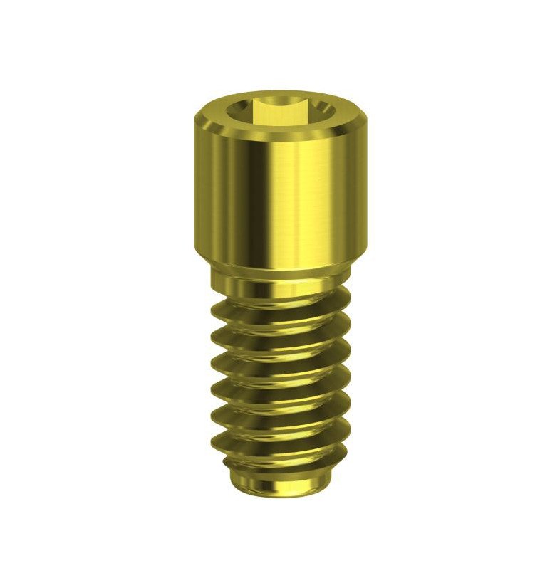 Screw Hex Tin Coated Compatible With GlobalD In-Kone On Abutment Straight 1.22 mm Gold
