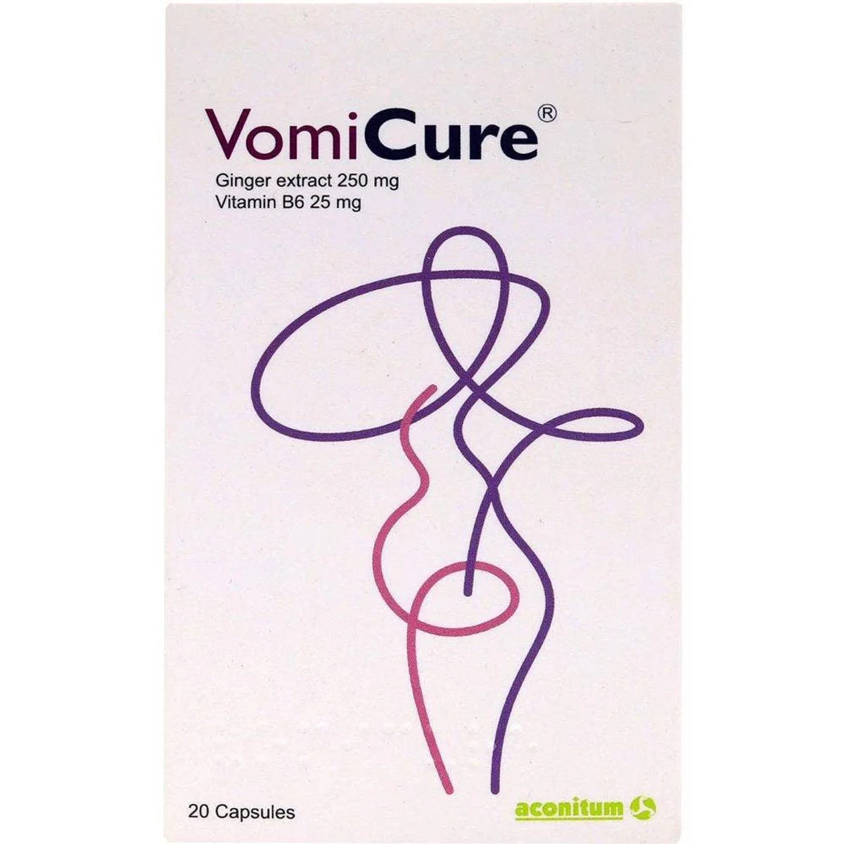 Vomicure with Ginger Root Extract 20 Capsules