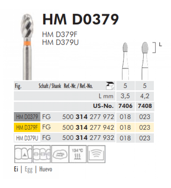TWIST FINISHING BURS - HM D 0379