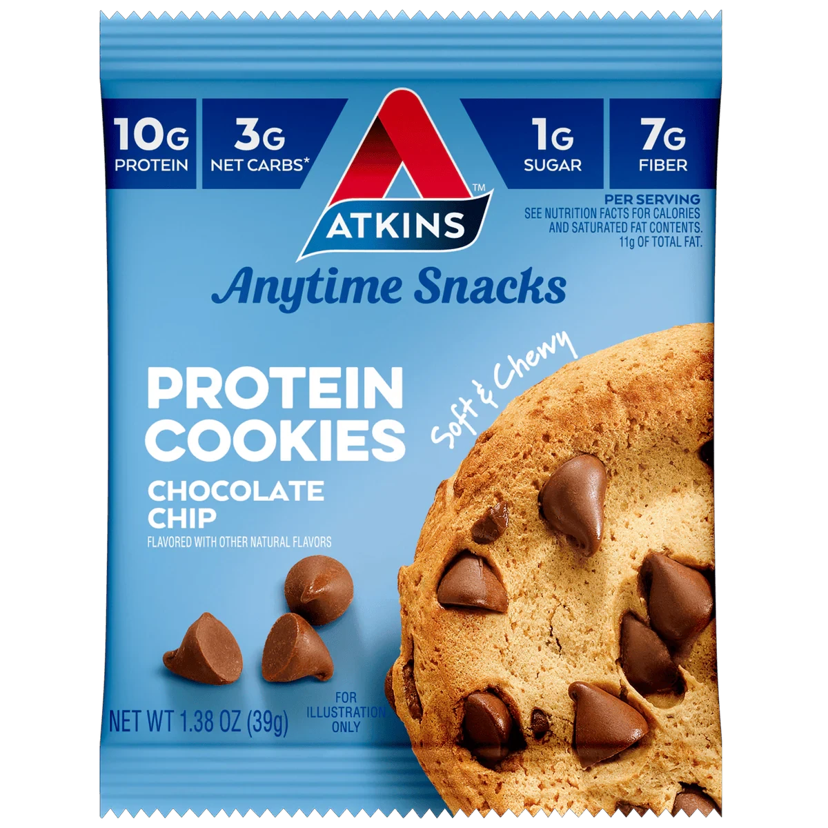 Atkins Snack Protein Cookies Chocolate Chip 39g