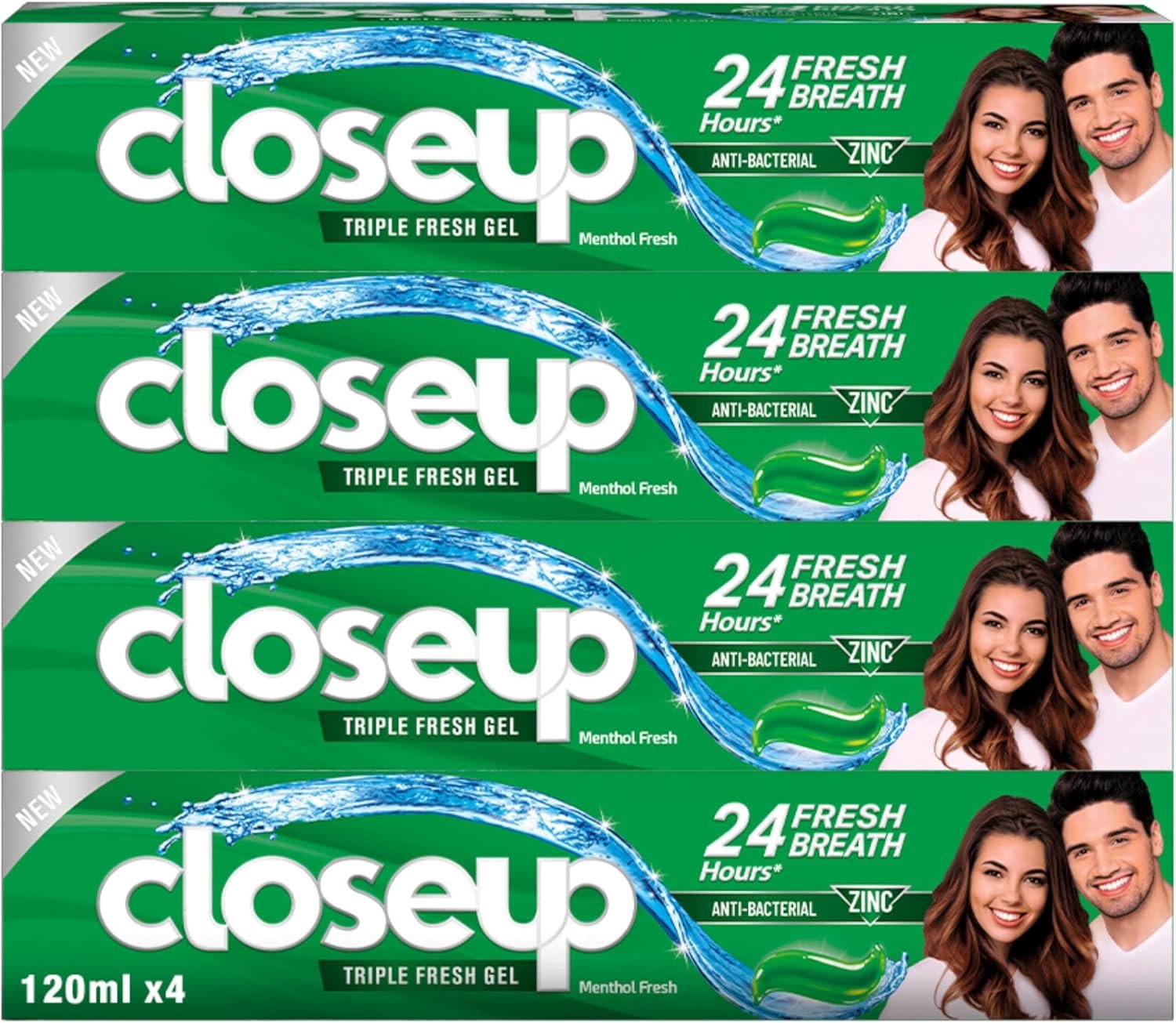 Close Up Toothpaste Triple Fresh Gel Menthol Fresh 120ml