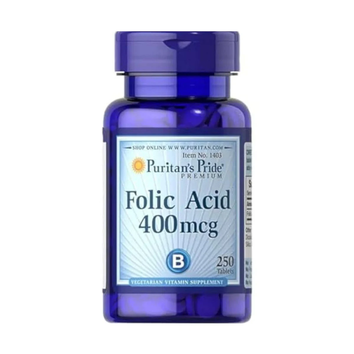 Puritans Pride Folic Acid 400mcg 250 Tablets