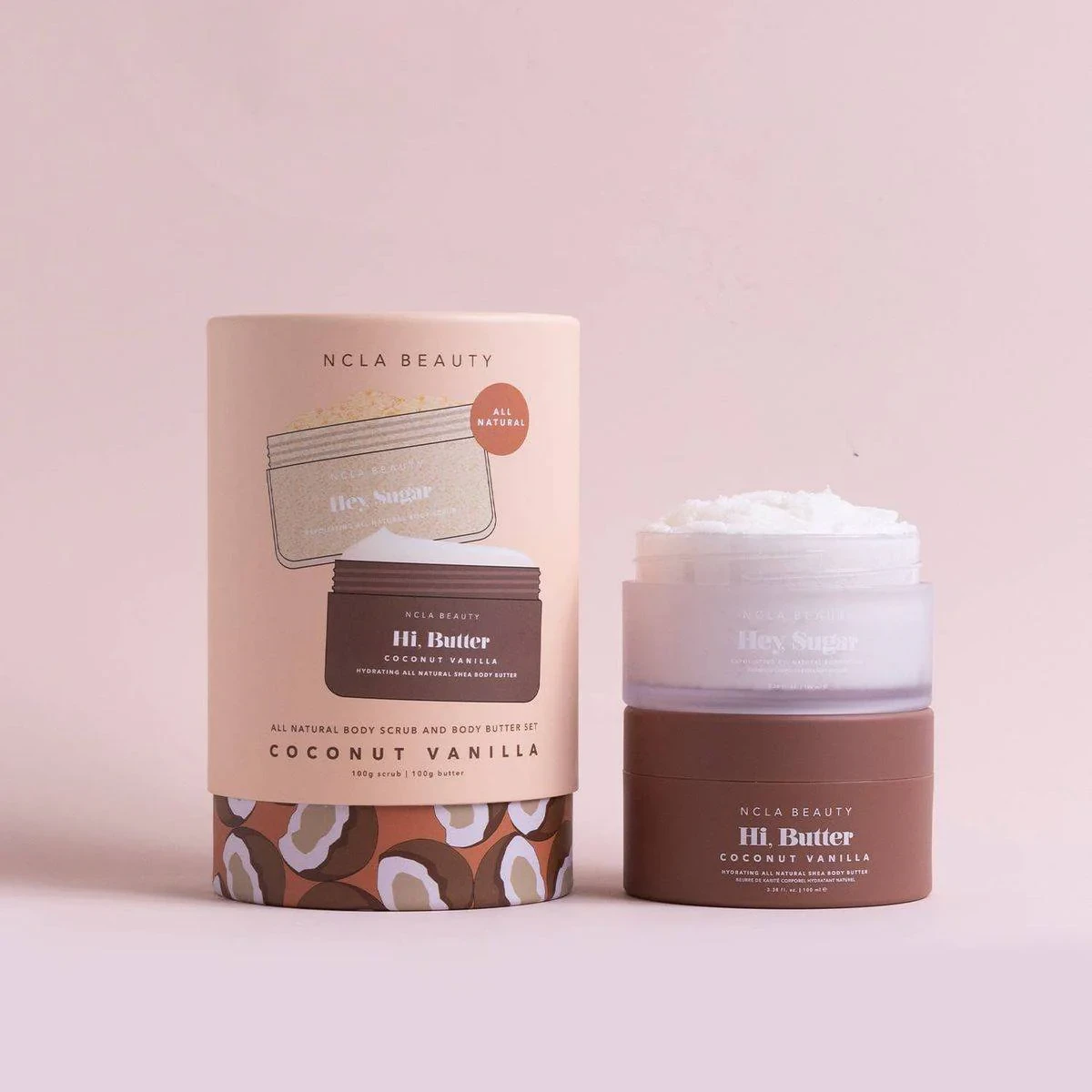 NCLA Beauty Body Scrub + Body Butter Set Coconut Vanilla