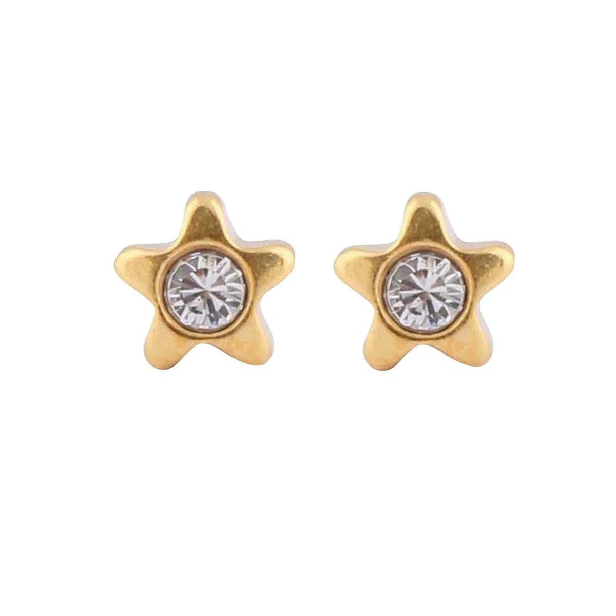 Studex Gold Plated Single Jewel Star Crystal With Stone Box Crystal