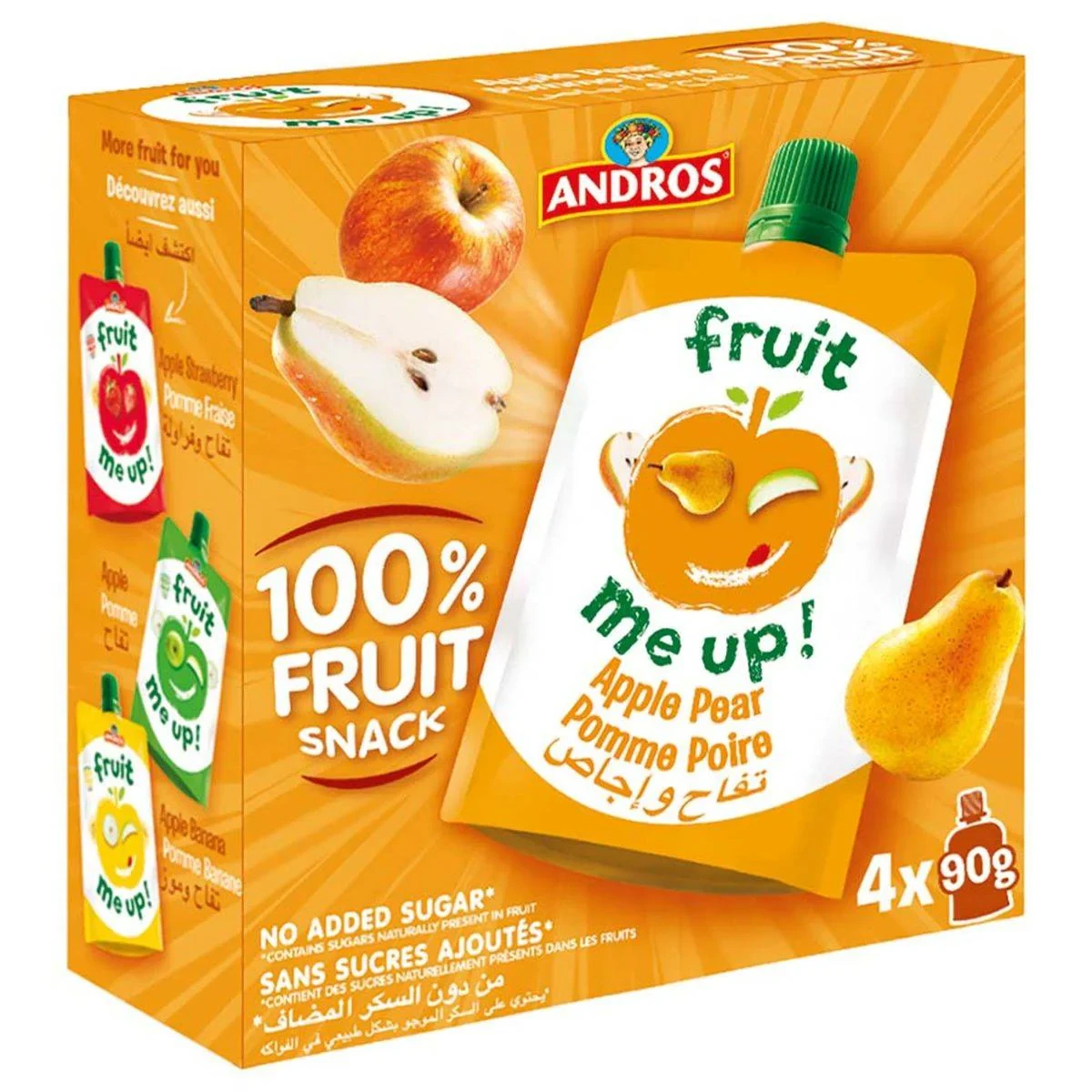 Andros Fruit Me Up Apple Pear 90g x 4 Multipack