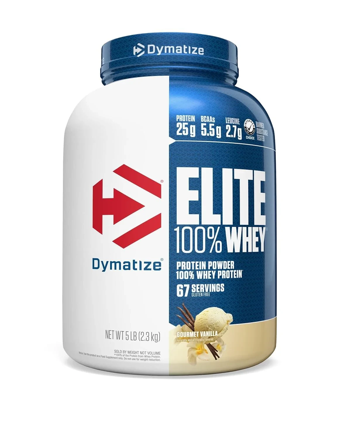 Dymatize Elite 100% Whey Protein Powder Gourmet Vanilla 2.27kg