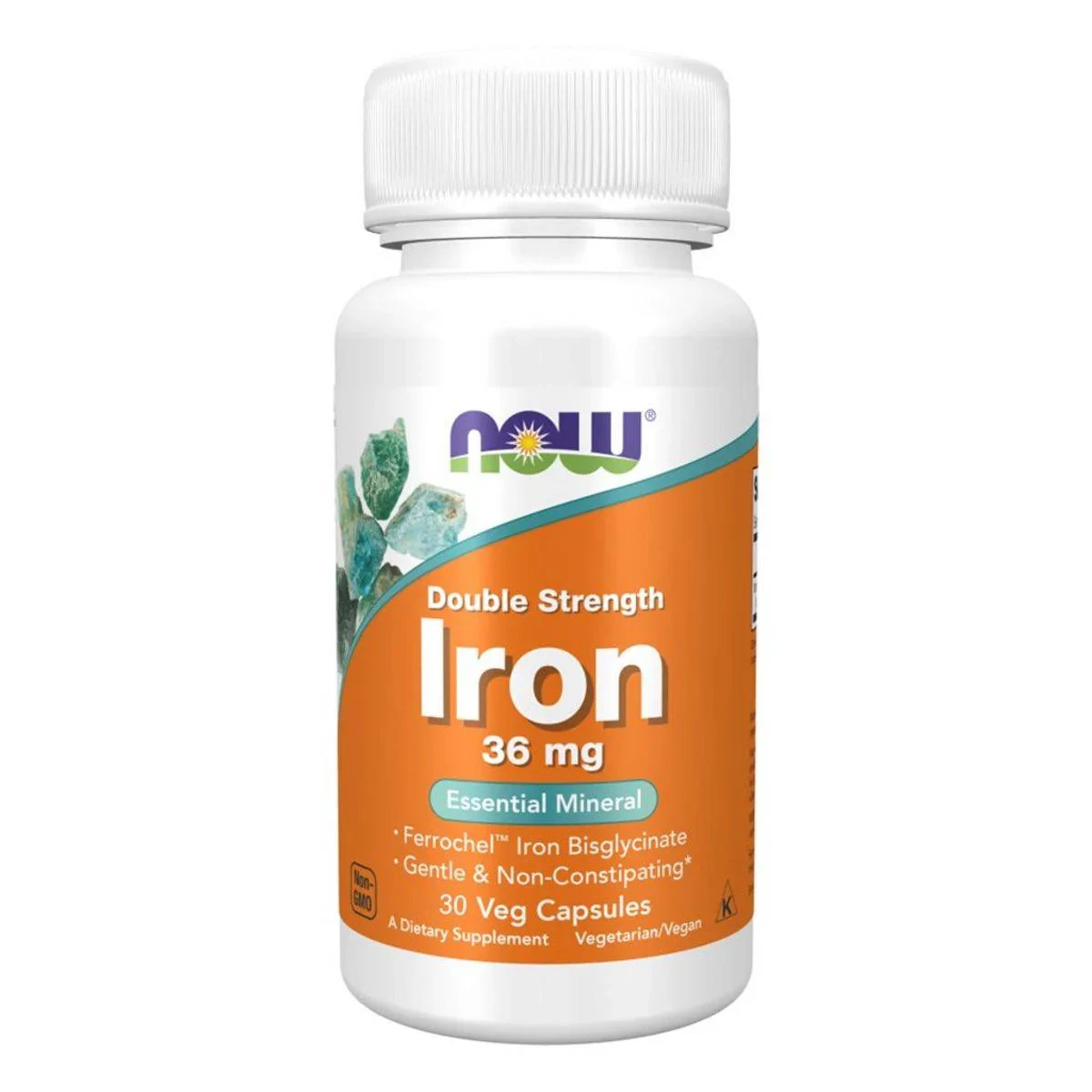 Now Iron 36mg Double Strength 30 VegeCapsules
