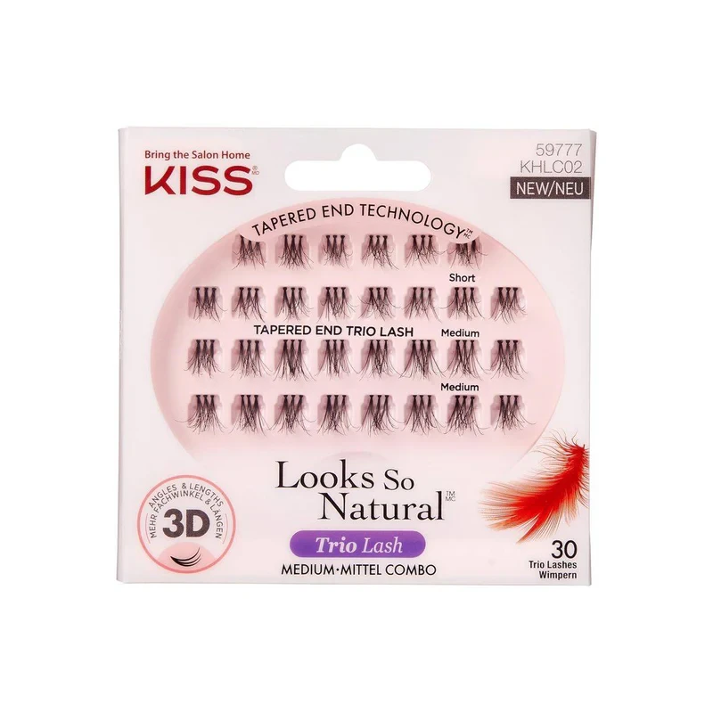 Kiss False Eyelash KHCL02 Haute Couture Trio Lashes Medium 30 Count