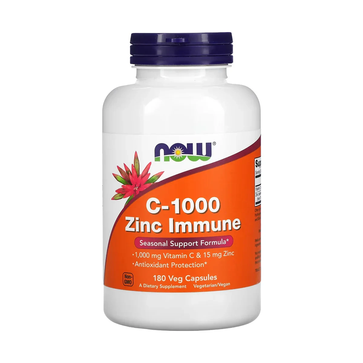 Now Vitamin C 1000mg Zinc Immune 180 VegeCapsules