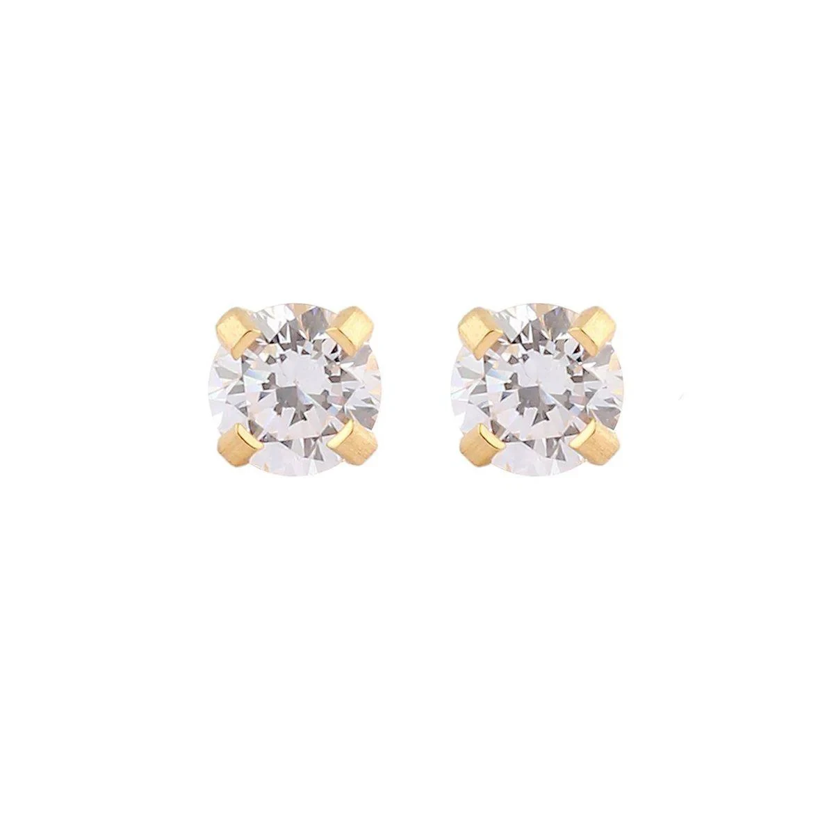 Studex Gold Plated Tiffany 4mm Cubic Zirconia Kids