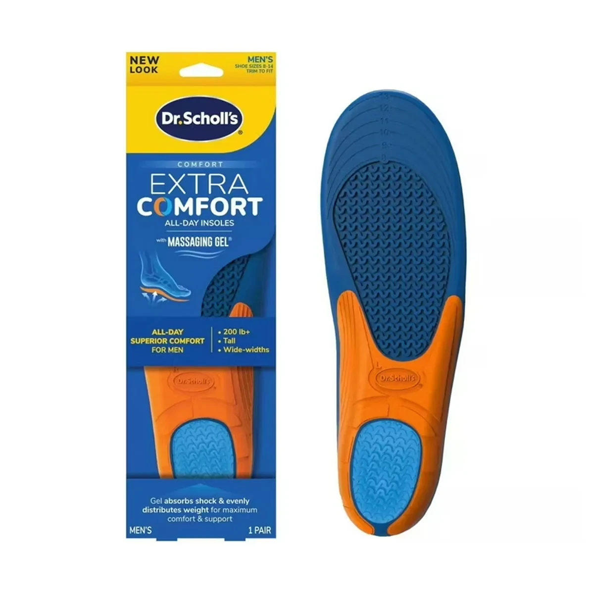 Dr Scholls Extra Comfort All Day with Massaging Gel Insoles Mens 1 Pair