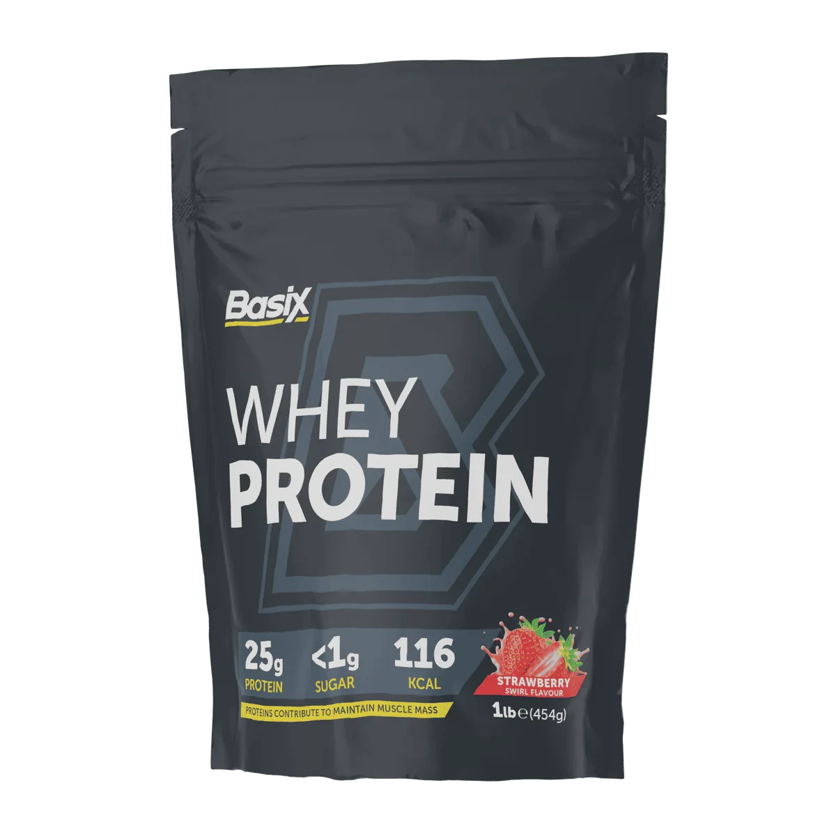 Basix Muscle Whey Protein Strawberry Swirl 454g