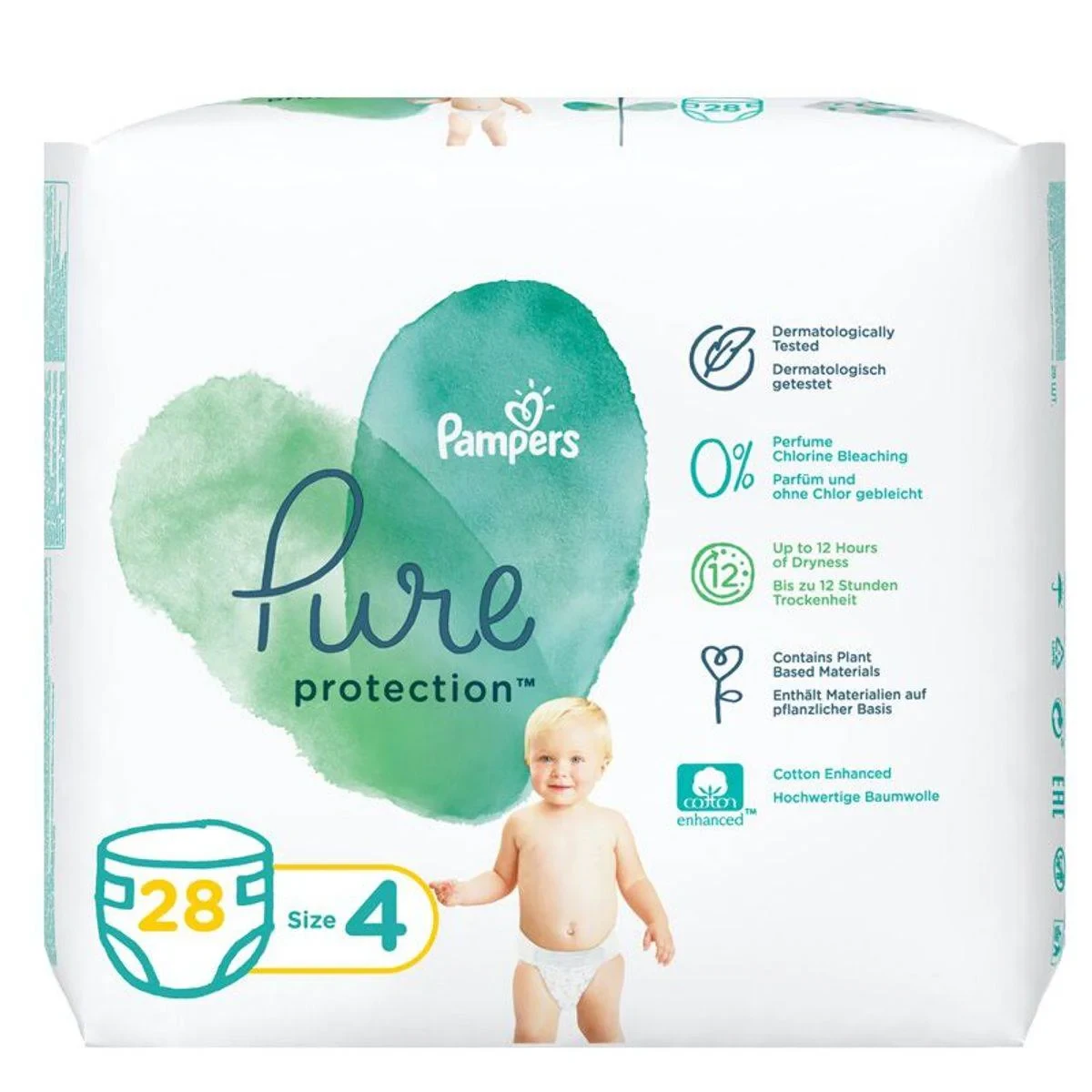 Pampers Diapers Pure Protection Size 4 (9-14kg) 28 Pieces