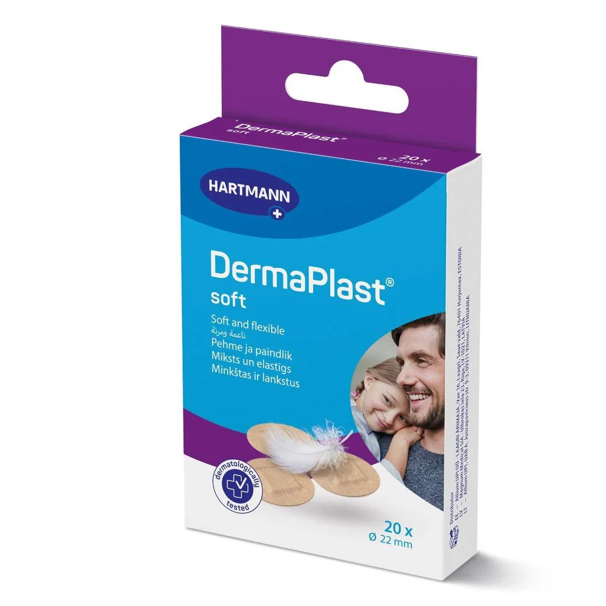 Dermaplast Soft Plasters 22mm Round 20 Pieces