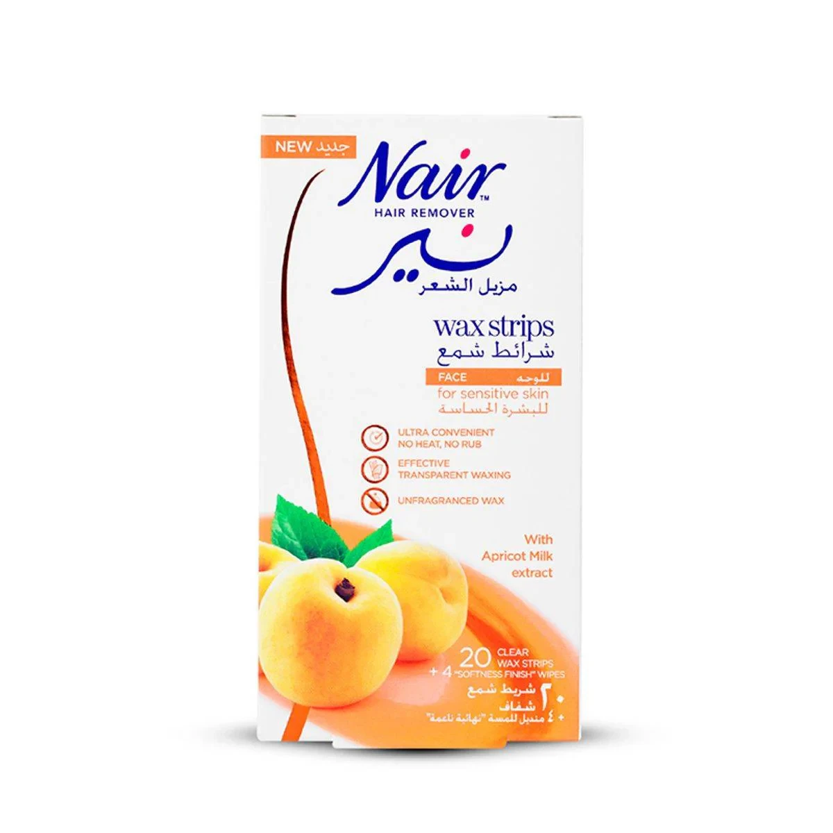 Nair Facial Wax Strips Apricot 20 Pack