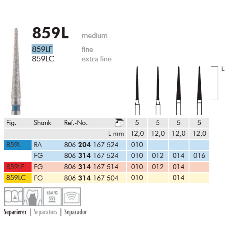 Long Tapered Point Needle Diamond Bur