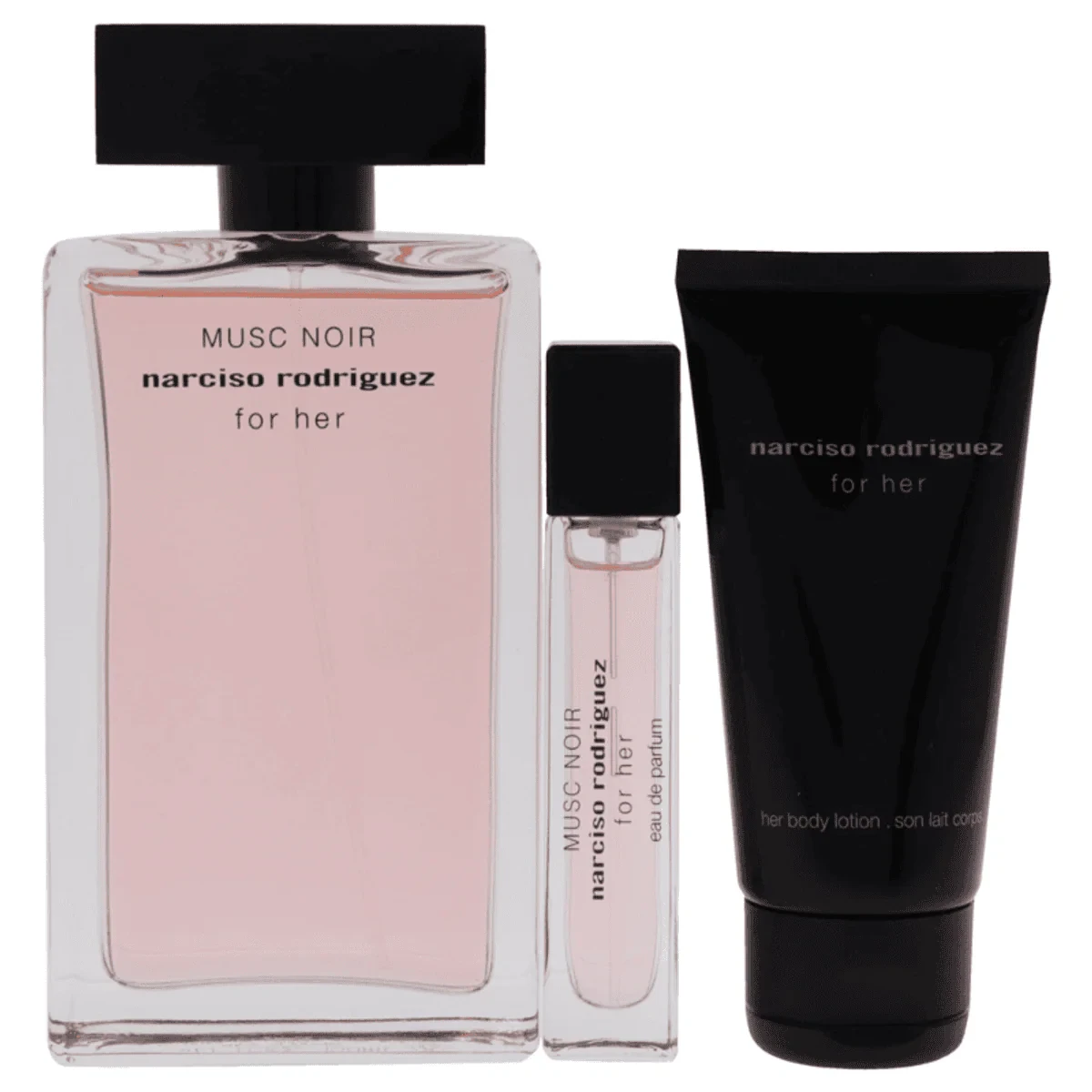 Narciso Rodriguez Musc Noir For Her (W) Set EDP 100ml + EDP 10ml Purse Spray + Her Body Lotion 50ml