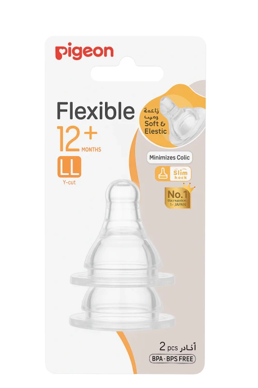 Pigeon Flexible Nipple 12 Months+ LL 2 Pack