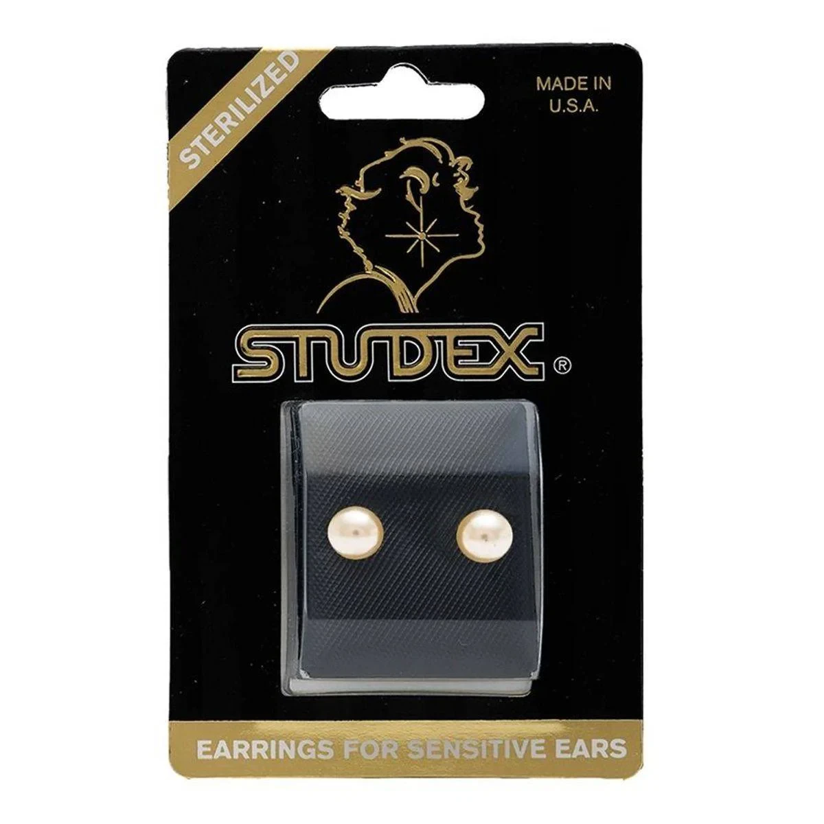 Studex Gold Plated Regular White Pearl Card