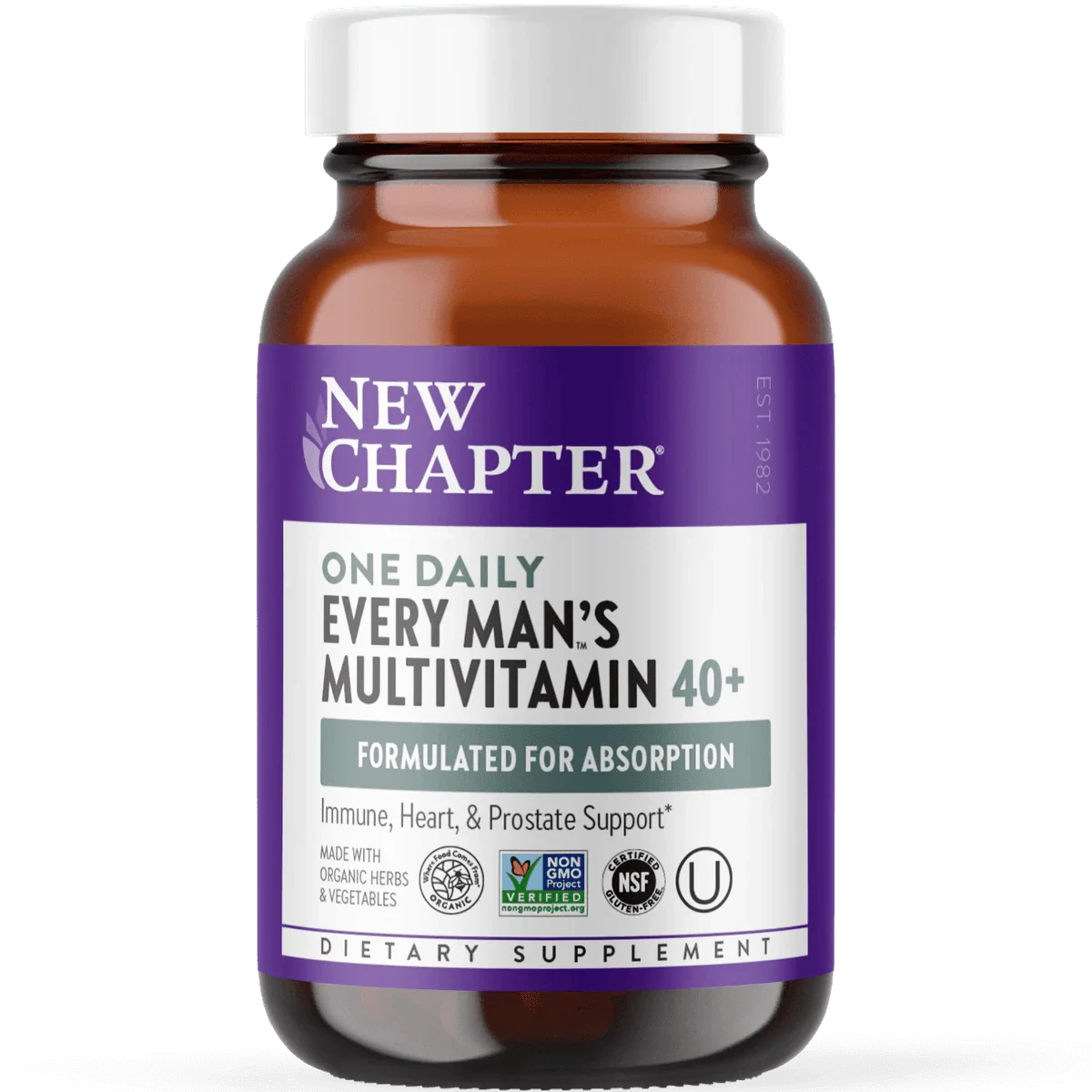 New Chapter One Daily Every Mans Multivitamin 40+ 72 Tablets