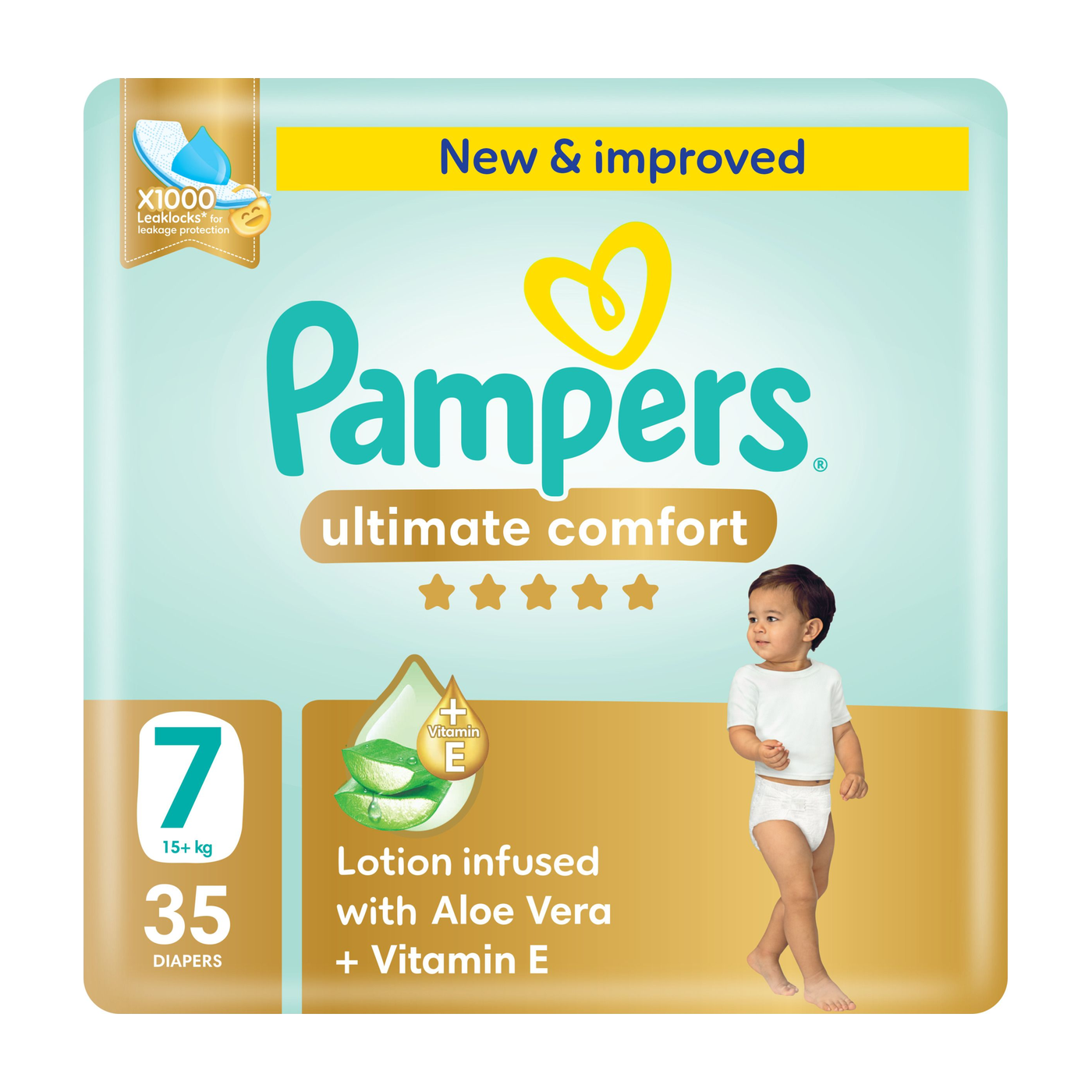 Pampers Diapers Premium Care Taped Size 7 (15+kg) 35 Pieces