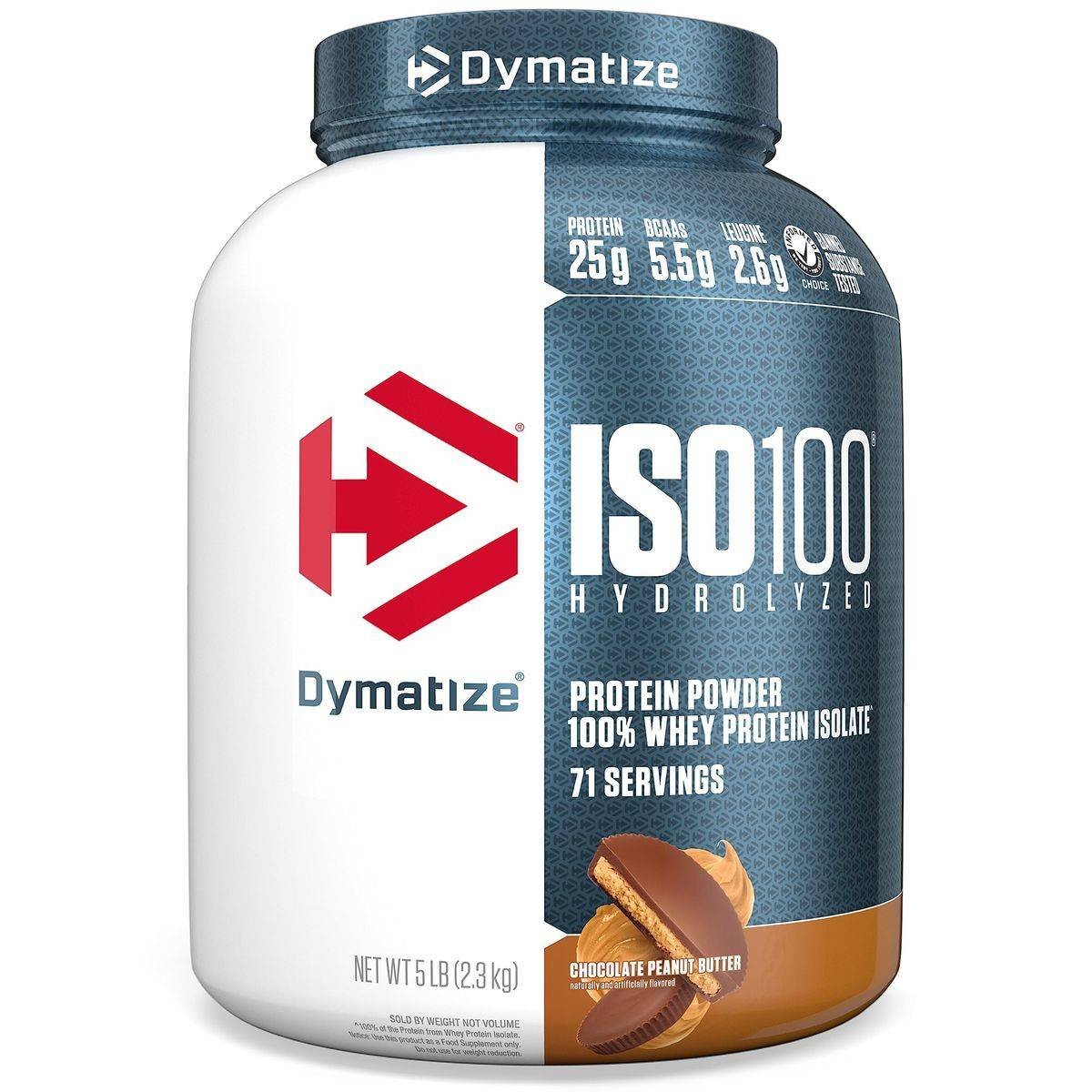 Dymatize ISO 100 Hydrolyzed 100% Whey Protein Powder Peanut Butter 2.3kg