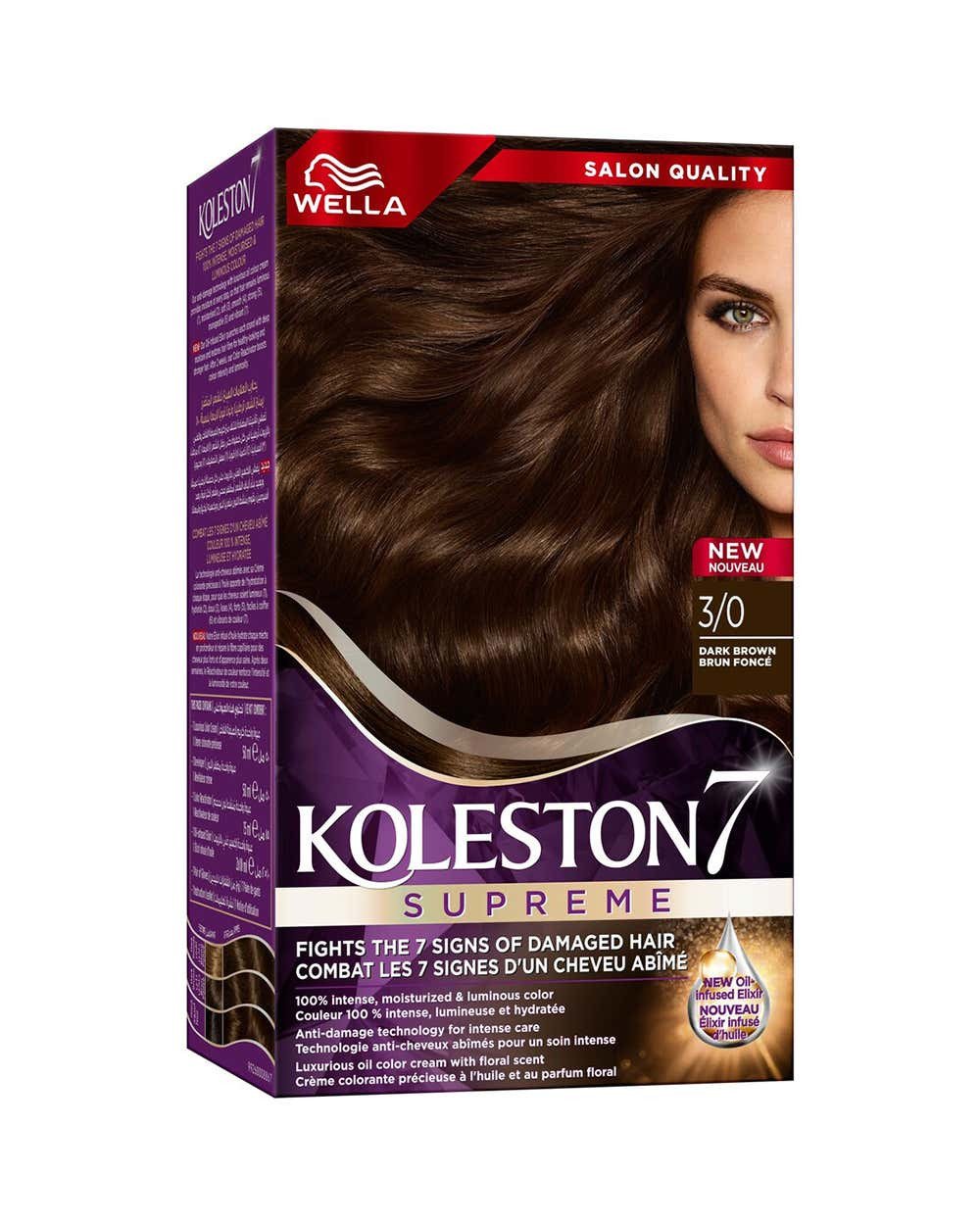 Wella Koleston Supreme Hair Color 3/0 Dark Brown
