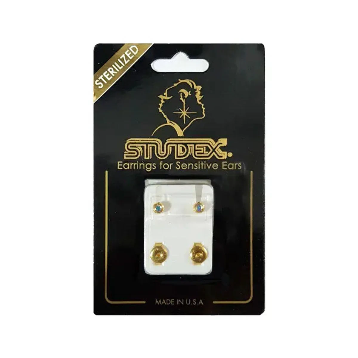 Studex Gold Plated Mini Birthstone April Crystal Card